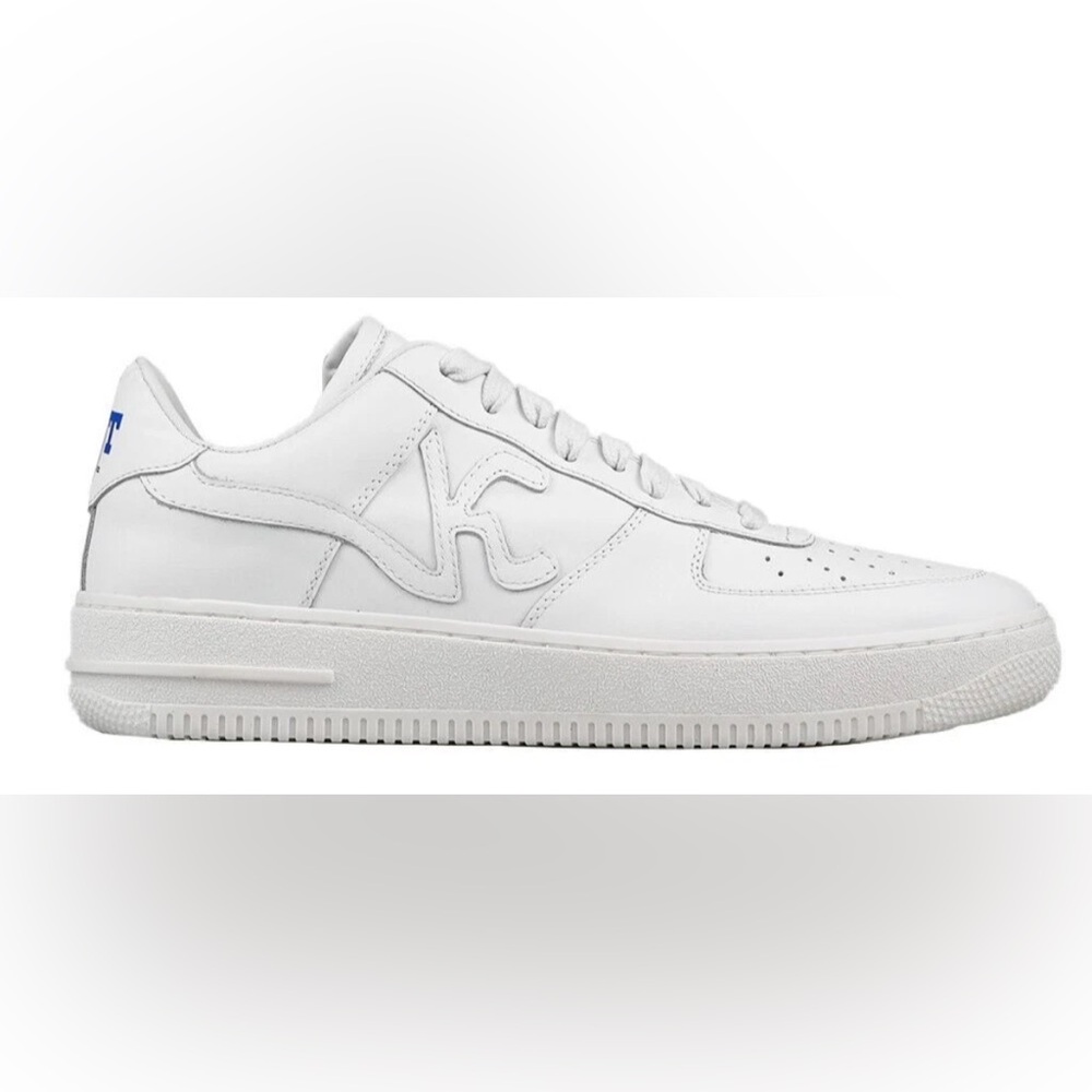 Kiton KNT White Blue Leather Sneakers Men's Size EU 42 / US 9 Shoes NWOB